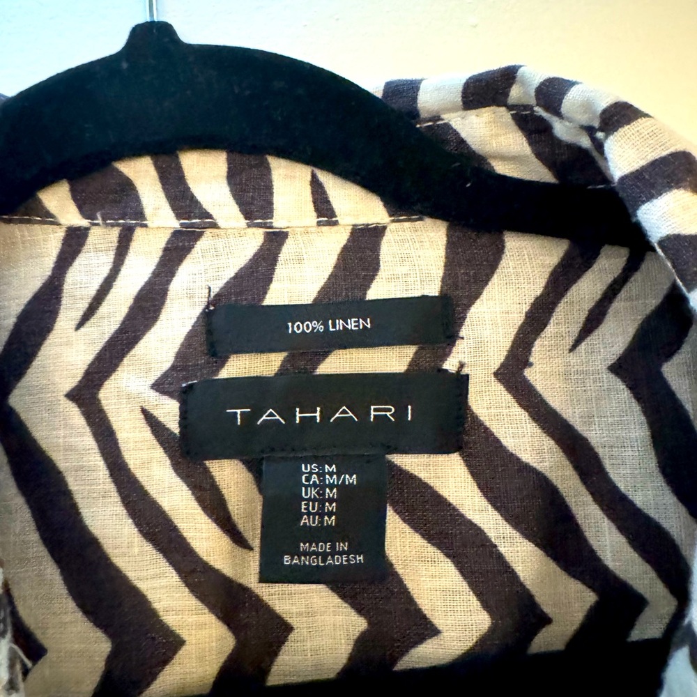 Leopard linen top